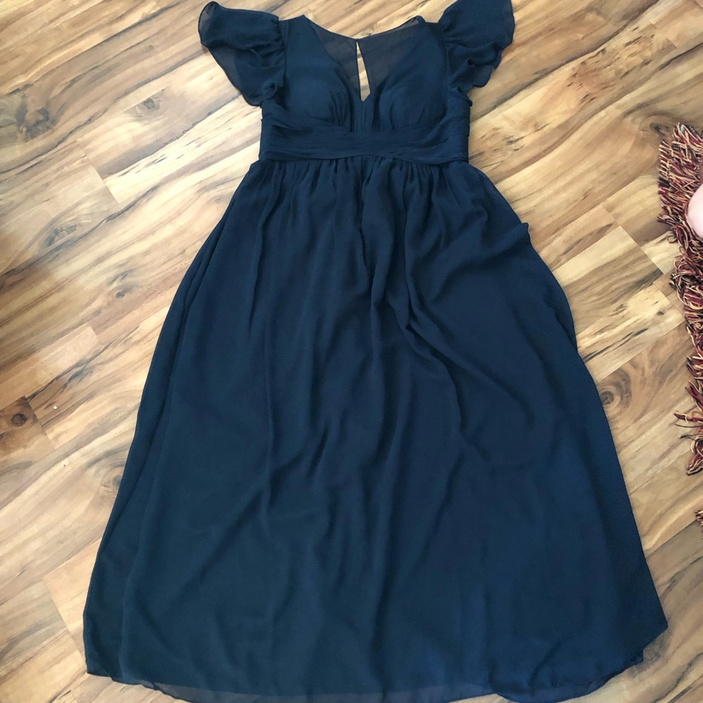 Azazie formal wedding dress A14 blue teal Verna